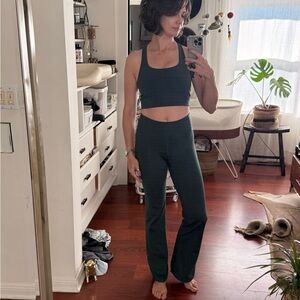 Girlfriend Collective Forest Green compressive flare legging